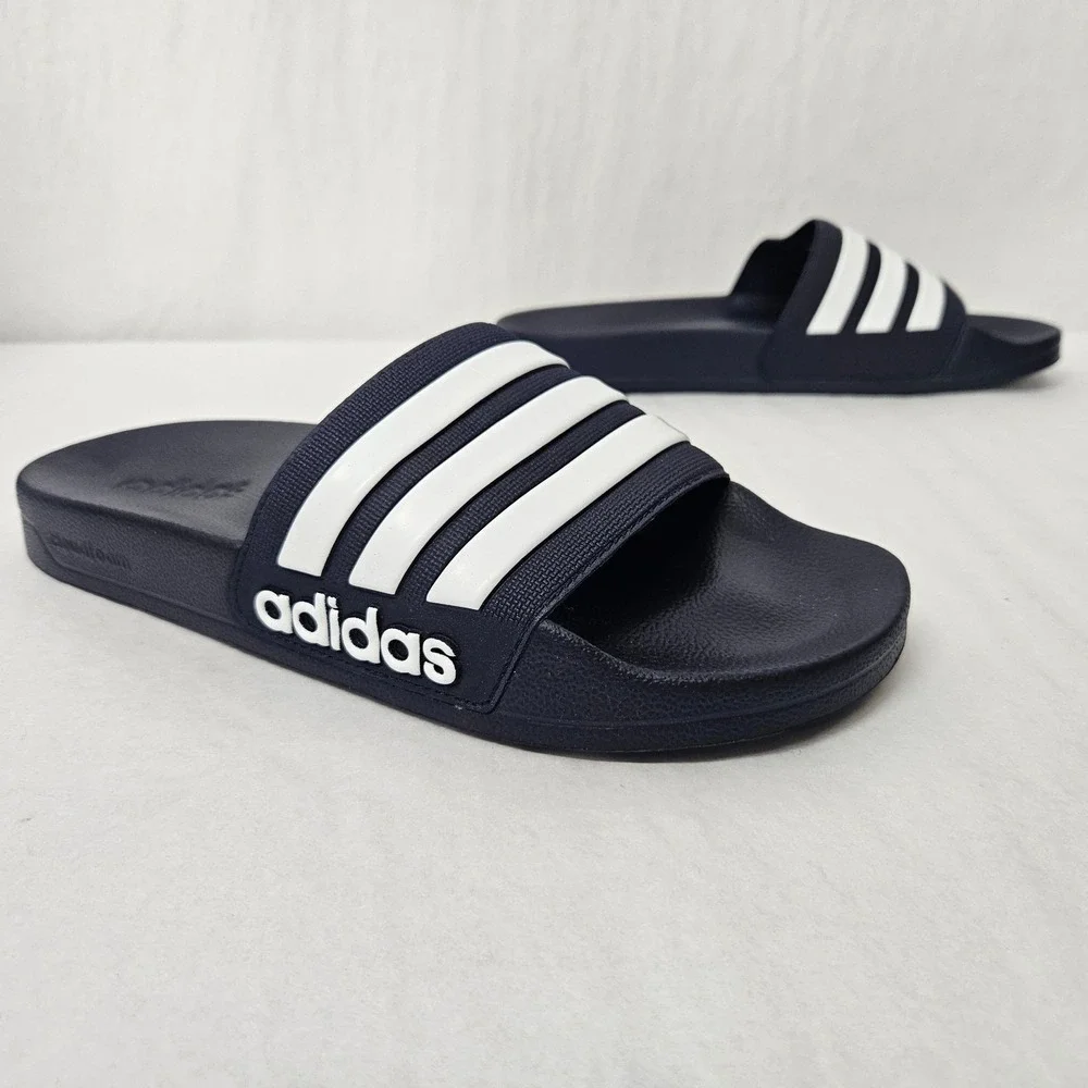Adidas Adilette Shower Slide Sandals GZ5920 Navy Blue White Mens Size 10